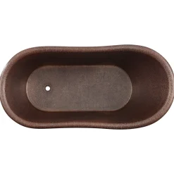 Premier Copper Products 67" Hammered Copper Single Slipper Bathtub, BTS67DB