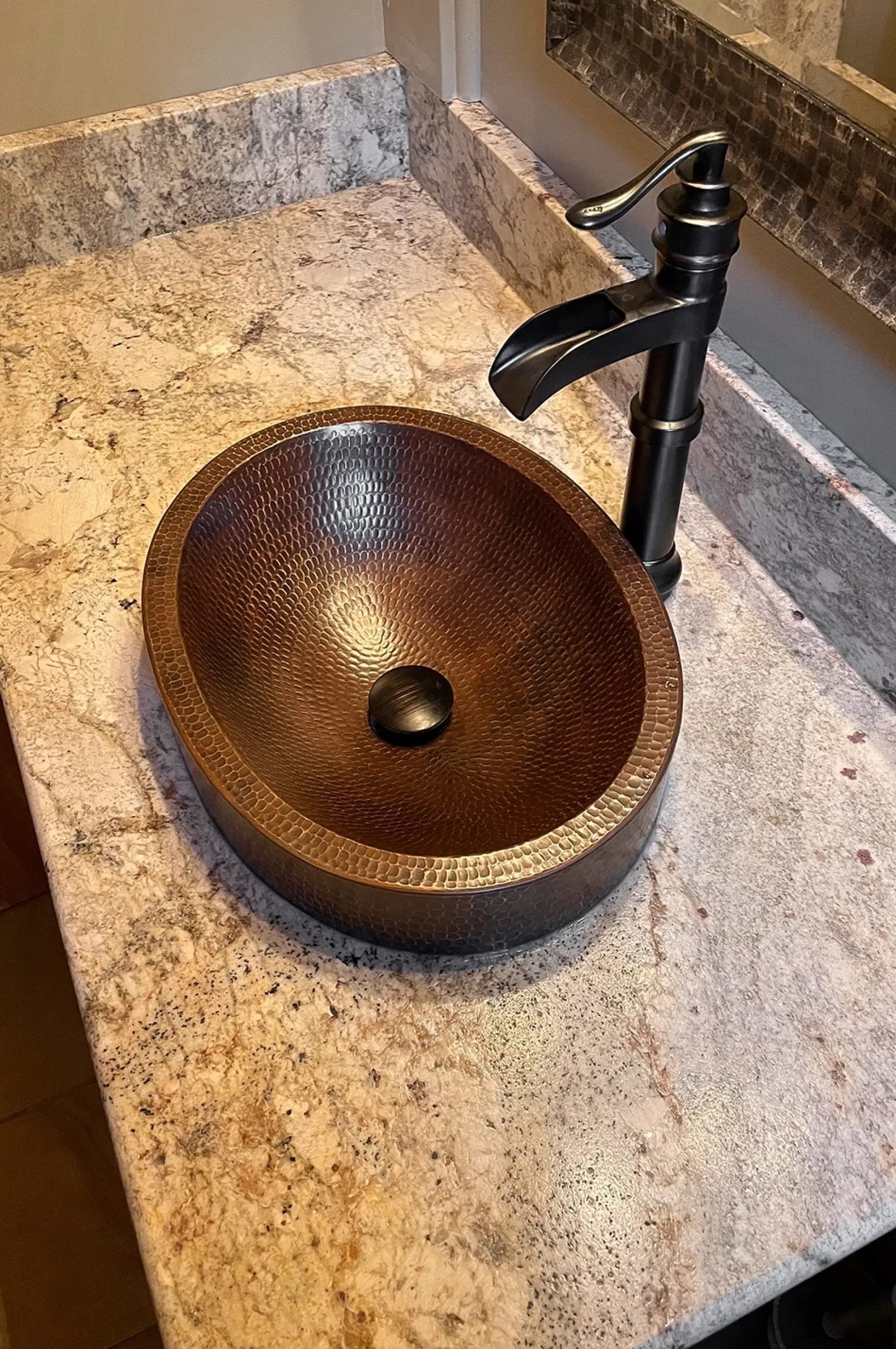 Premier Copper Products 18" Oval Copper Bathroom Sink, Oil Rubbed Bronze, VO18SKDB