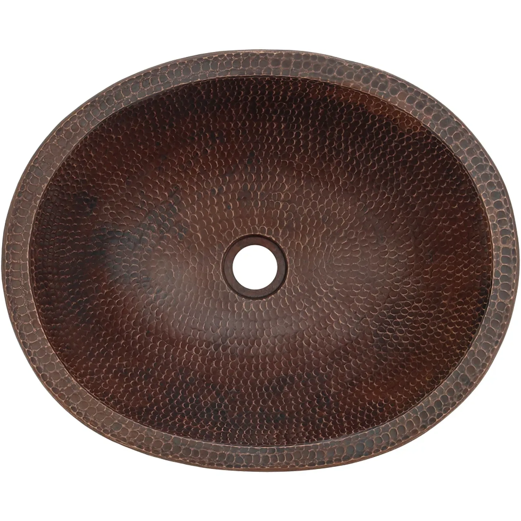 Premier Copper Products 18" Oval Copper Bathroom Sink, Oil Rubbed Bronze, VO18SKDB