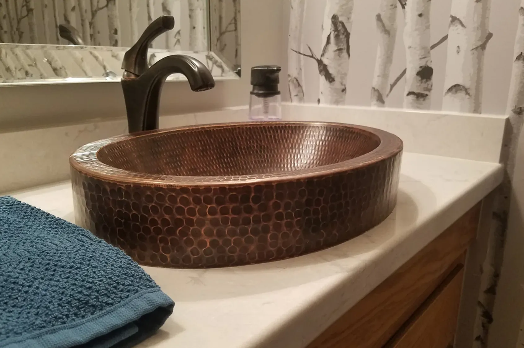 Premier Copper Products 17" Oval Copper Bathroom Sink, Oil Rubbed Bronze, VO17SKDB