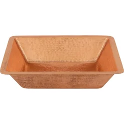 Premier Copper Products 19" Rectangle Copper Bathroom Sink, Polished Copper, LREC19PC