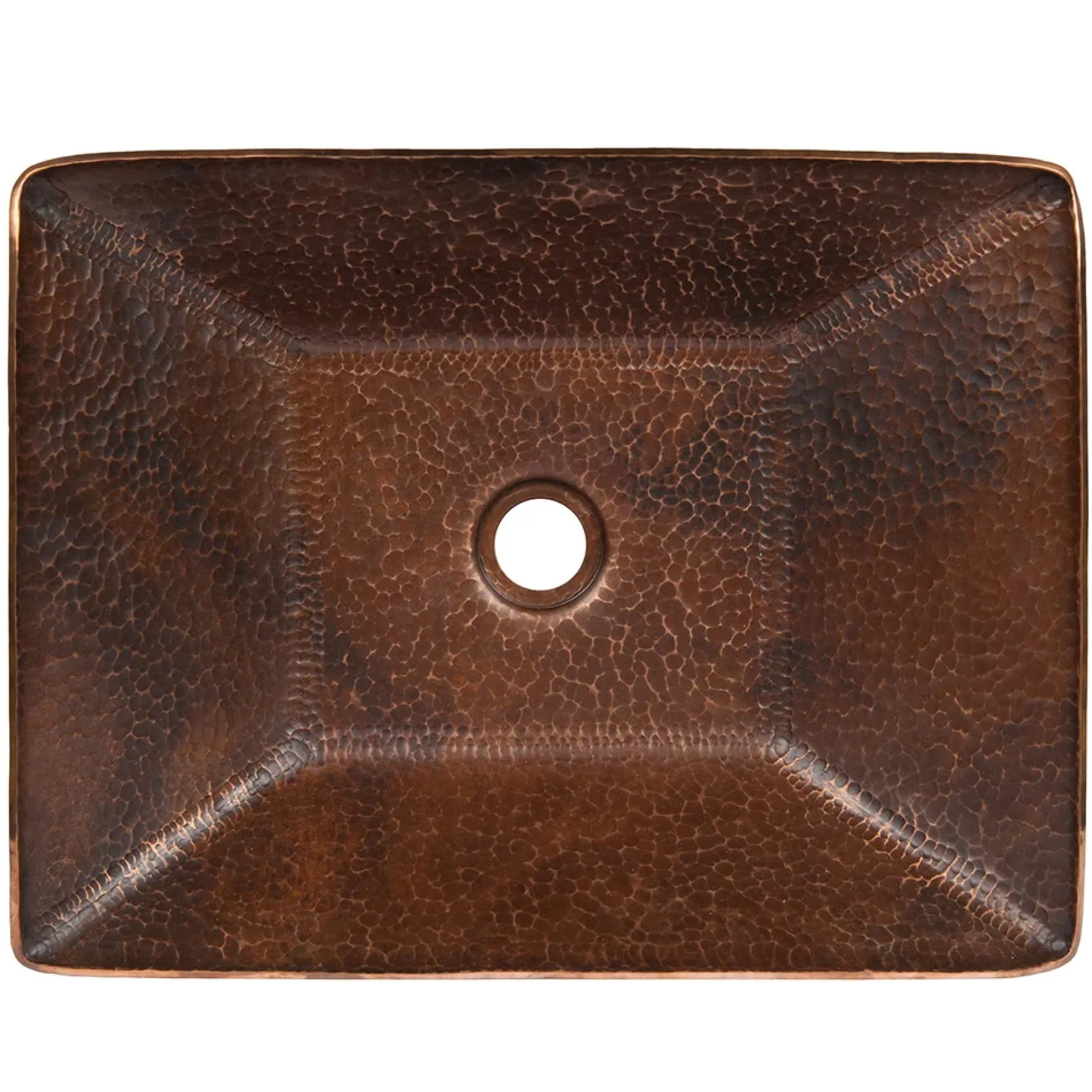 Premier Copper Products 17" Modern Rectangle Hand Forged Old World Copper Vessel Bathroom Sink, Matching Drain and Accessories, Oil Rubbed Bronze, BSP5_PVMRECDB-P