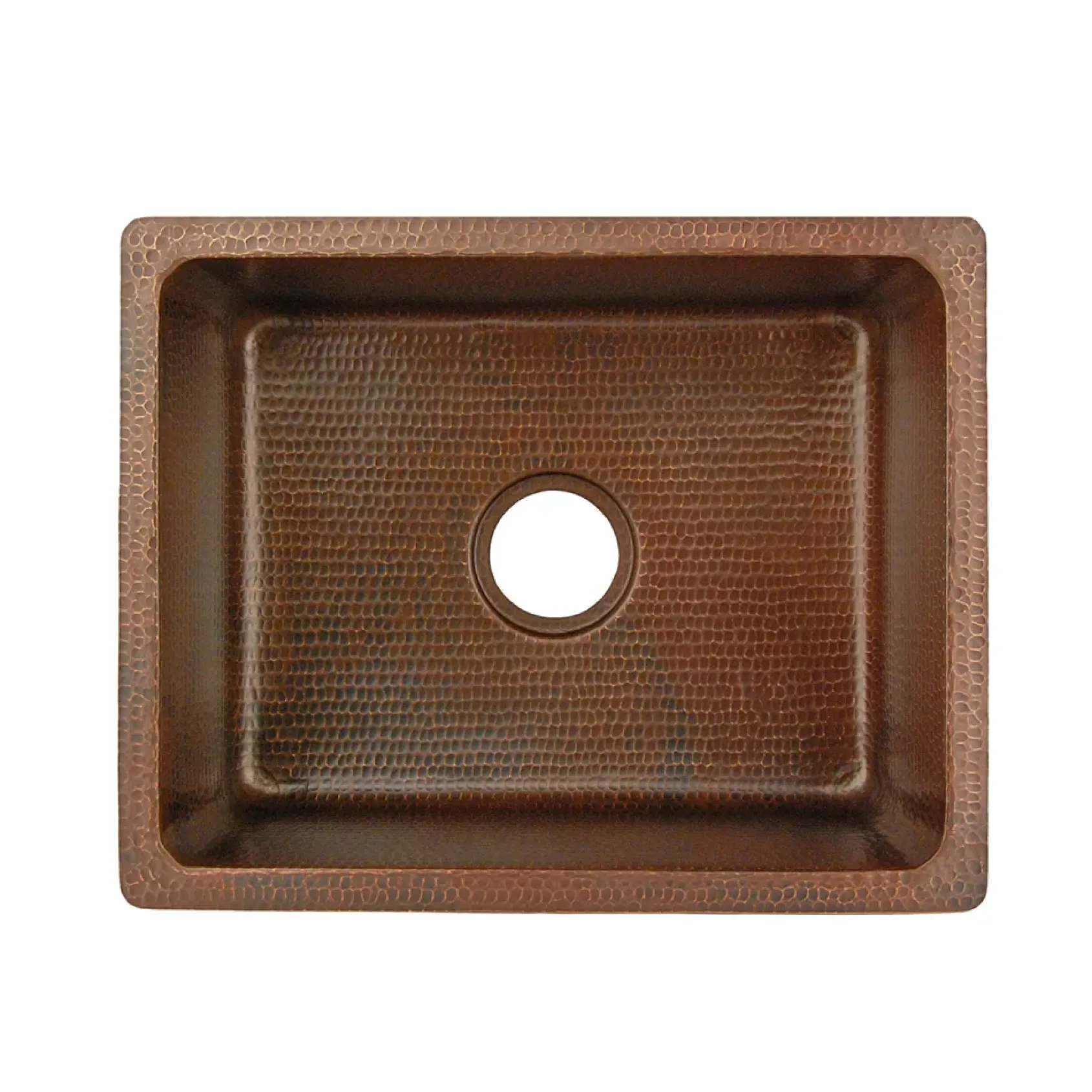 Premier Copper Products 20" Hammered Copper Kitchen/Bar/Prep Single Basin Sink, Matching Drain and Accessories, Oil Rubbed Bronze, BSP5_BREC20DB-D