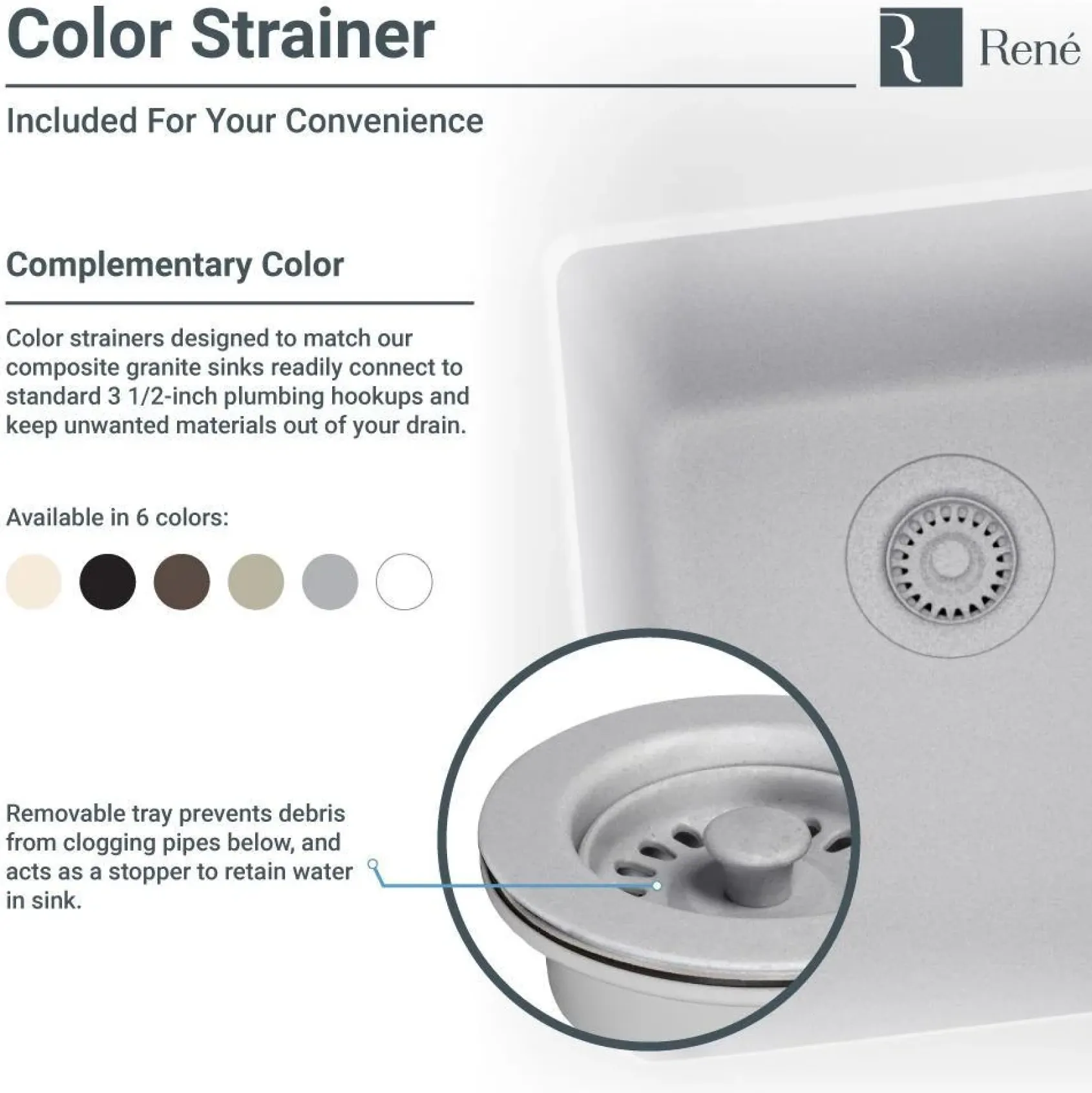 Rene 33" Composite Granite Kitchen Sink, 60/40 Double Bowl, Umber, R3-2001-UMB-ST-CGS