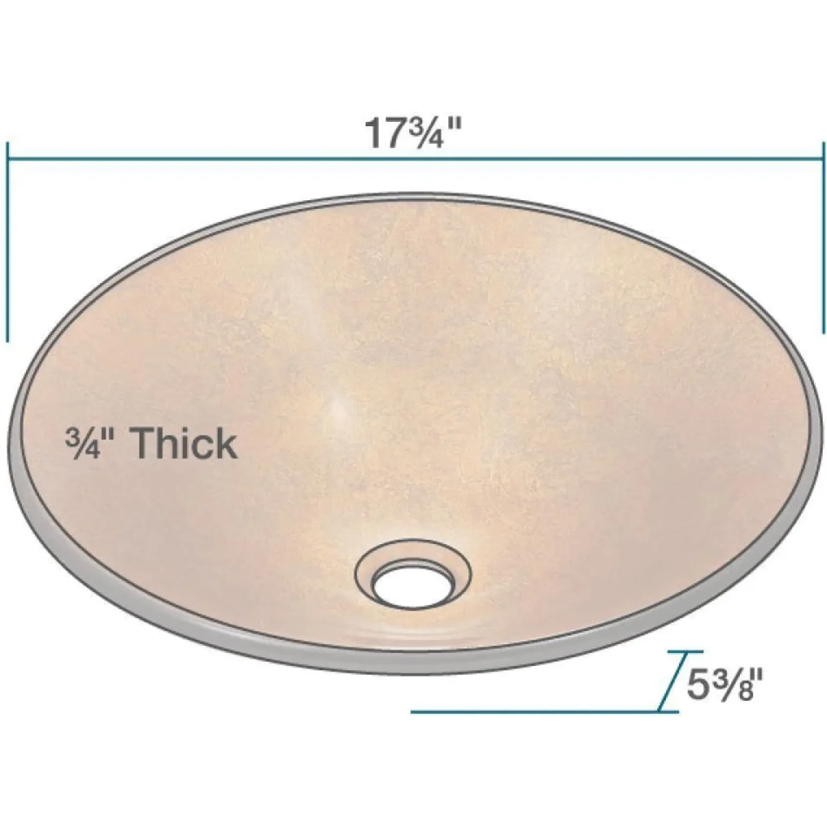Rene 18" Round Glass Bathroom Sink, Orange Gold Foil, with Faucet, R5-5013-WF-ORB