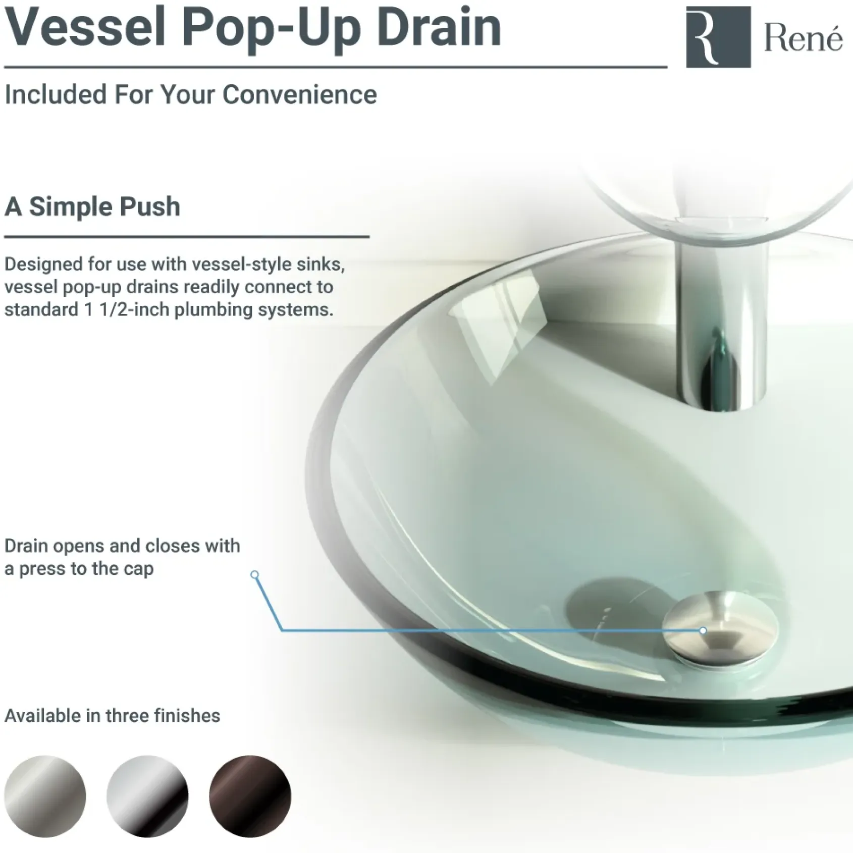 Rene 17" Round Glass Bathroom Sink, Bronze, with Faucet, R5-5030-R9-7003-BN