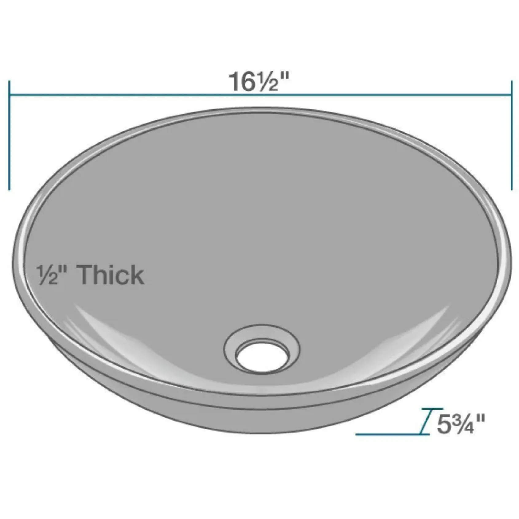 Rene 17" Round Glass Bathroom Sink, Noir, with Faucet, R5-5001-NOR-R9-7006-BN
