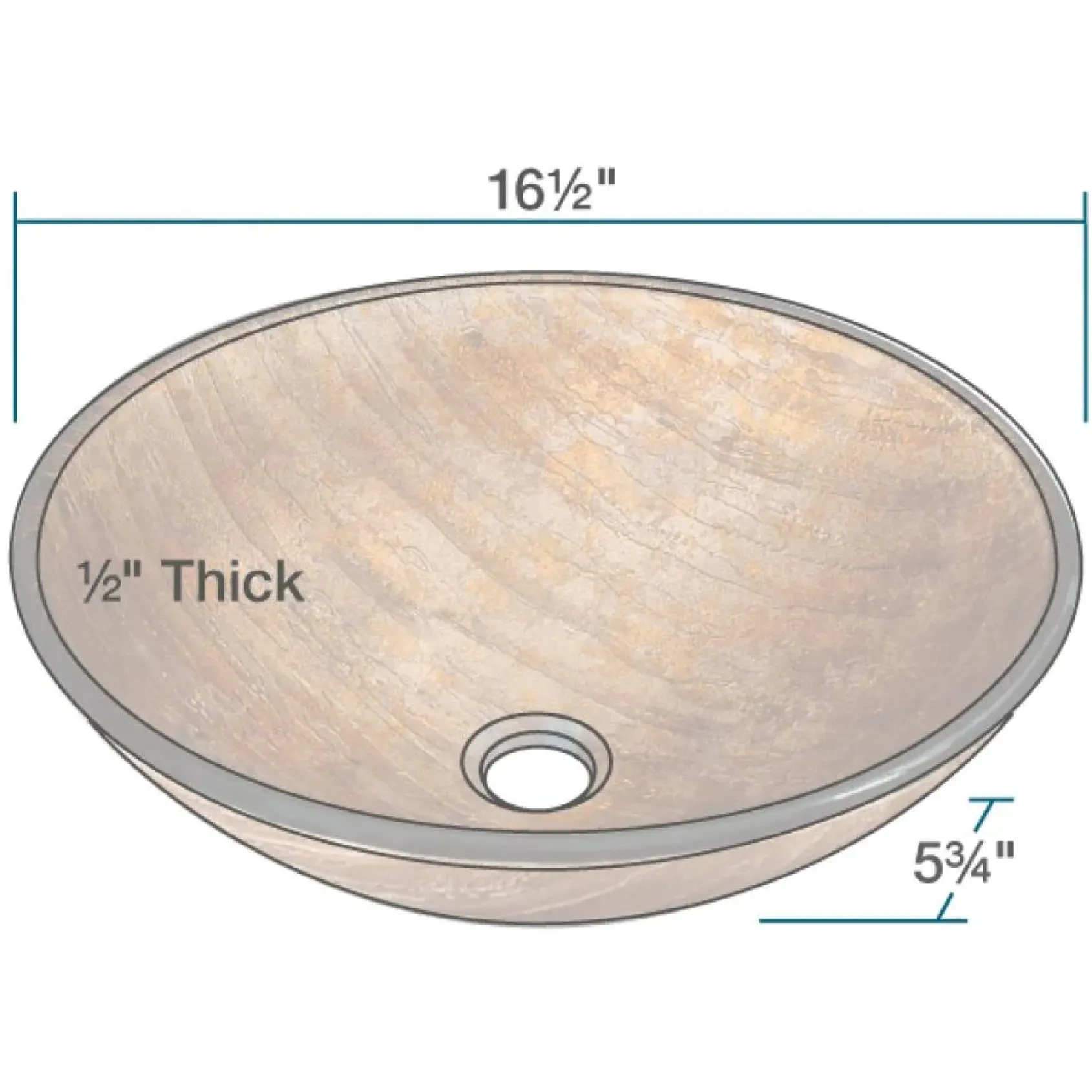 Rene 17" Round Glass Bathroom Sink, Bronze, with Faucet, R5-5030-R9-7003-C