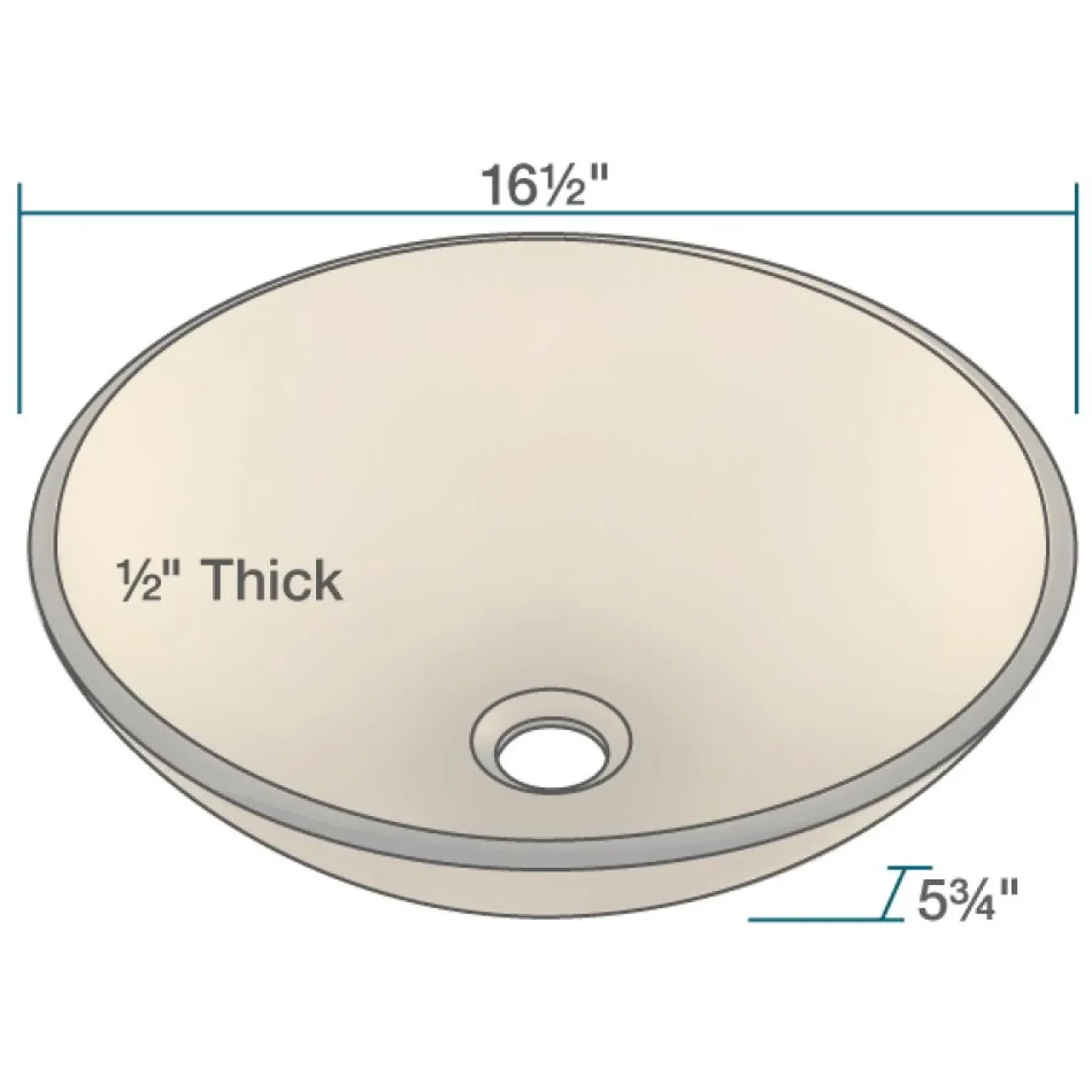 Rene 17" Round Glass Bathroom Sink, Cashmere, with Faucet, R5-5001-CAS-R9-7007-BN