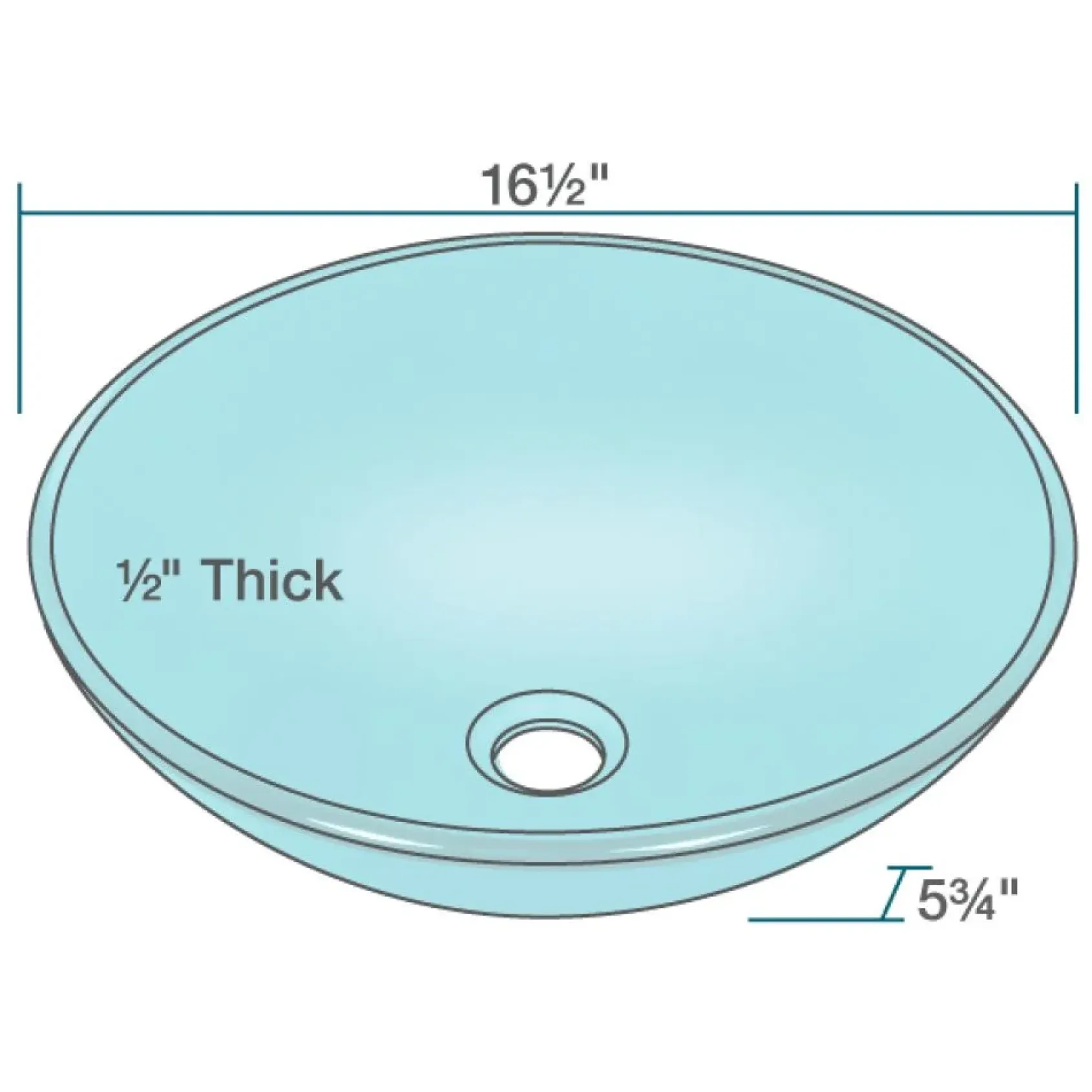 Rene 17" Round Glass Bathroom Sink, Cerulean, with Faucet, R5-5001-CER-R9-7003-ABR