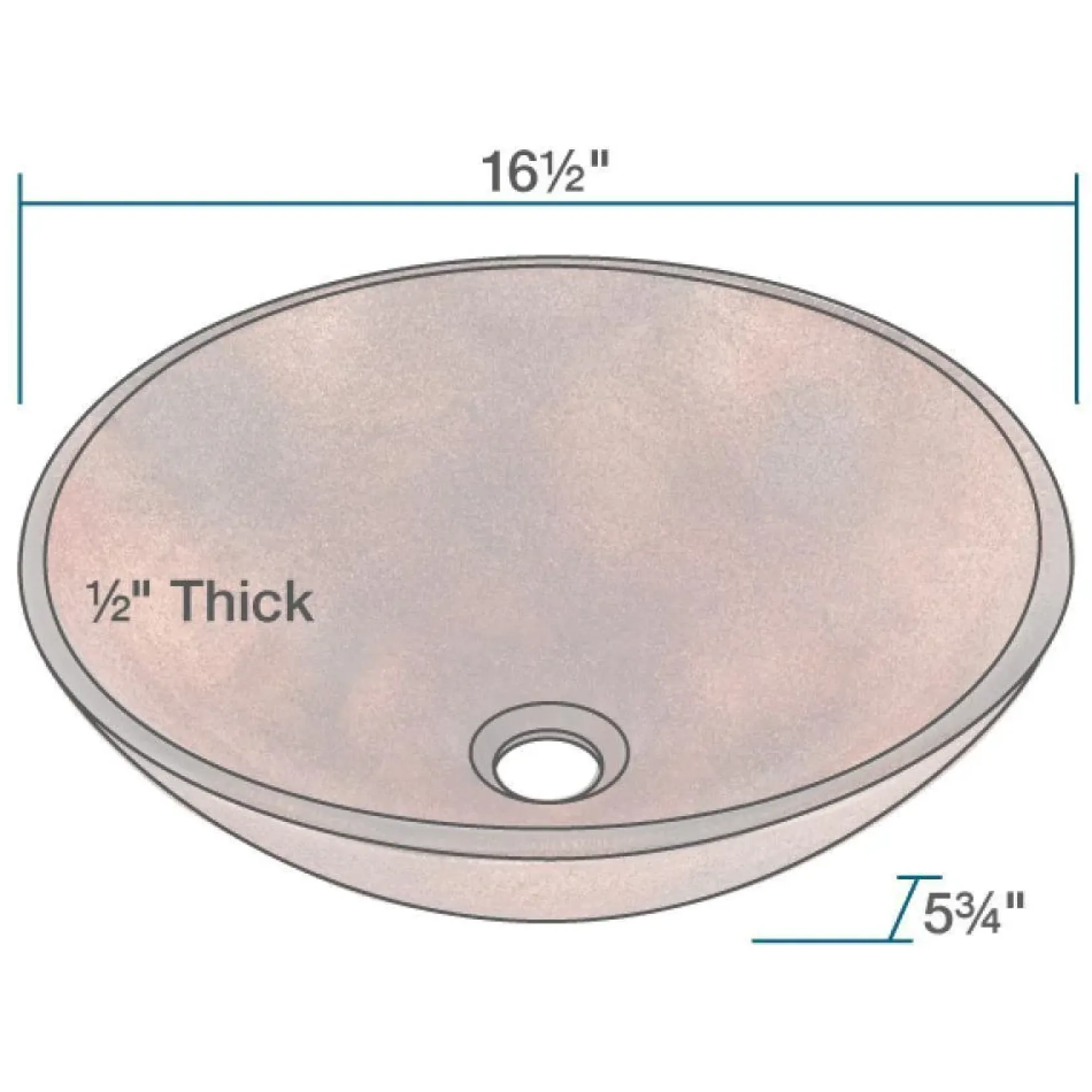 Rene 17" Round Glass Bathroom Sink, Multi-Color, with Faucet, R5-5014-WF-ABR