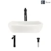 Rene 17" Round Porcelain Bathroom Sink, Biscuit, with Faucet, R2-5011-B-R9-7006-ABR