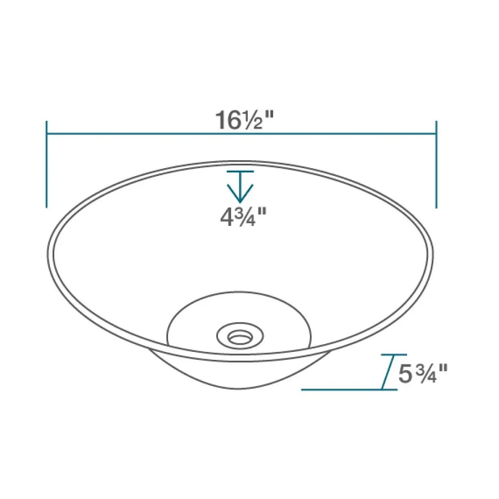Rene 17" Round Porcelain Bathroom Sink, White, with Faucet, R2-5015-W-R9-7001-ABR