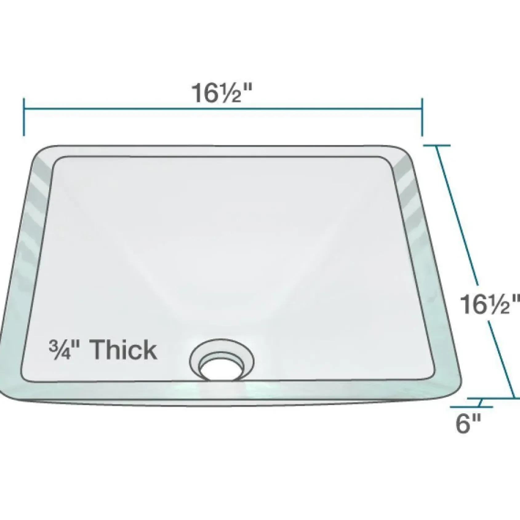 Rene 17" Square Glass Bathroom Sink, Crystal, with Faucet, R5-5003-CRY-WF-ORB