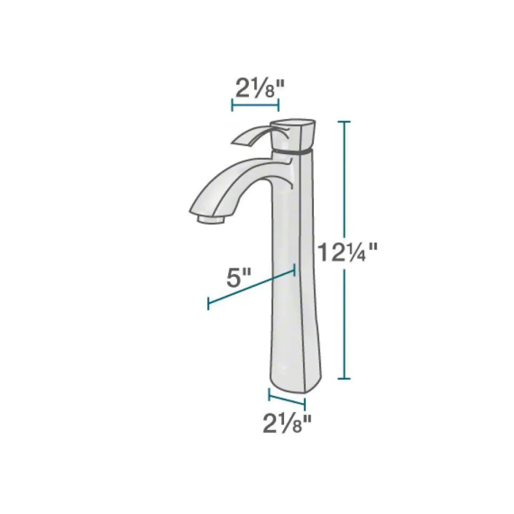 Rene 17" Square Glass Bathroom Sink, Noir, with Faucet, R5-5003-NOR-R9-7006-C