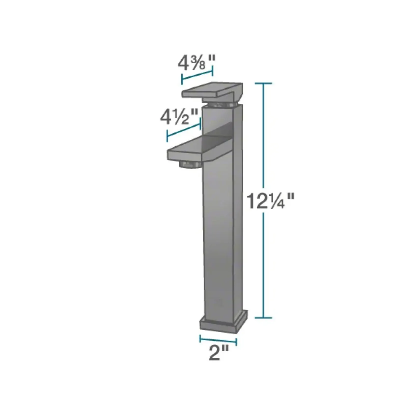 Rene 17" Square Glass Bathroom Sink, Crystal, with Faucet, R5-5003-CRY-R9-7003-ABR