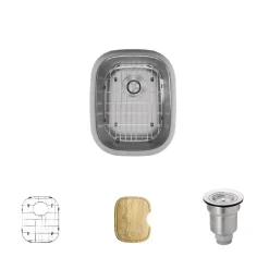 Rene 15" Stainless Steel Bar/Prep Sink, 18 Gauge, R1-1014-18