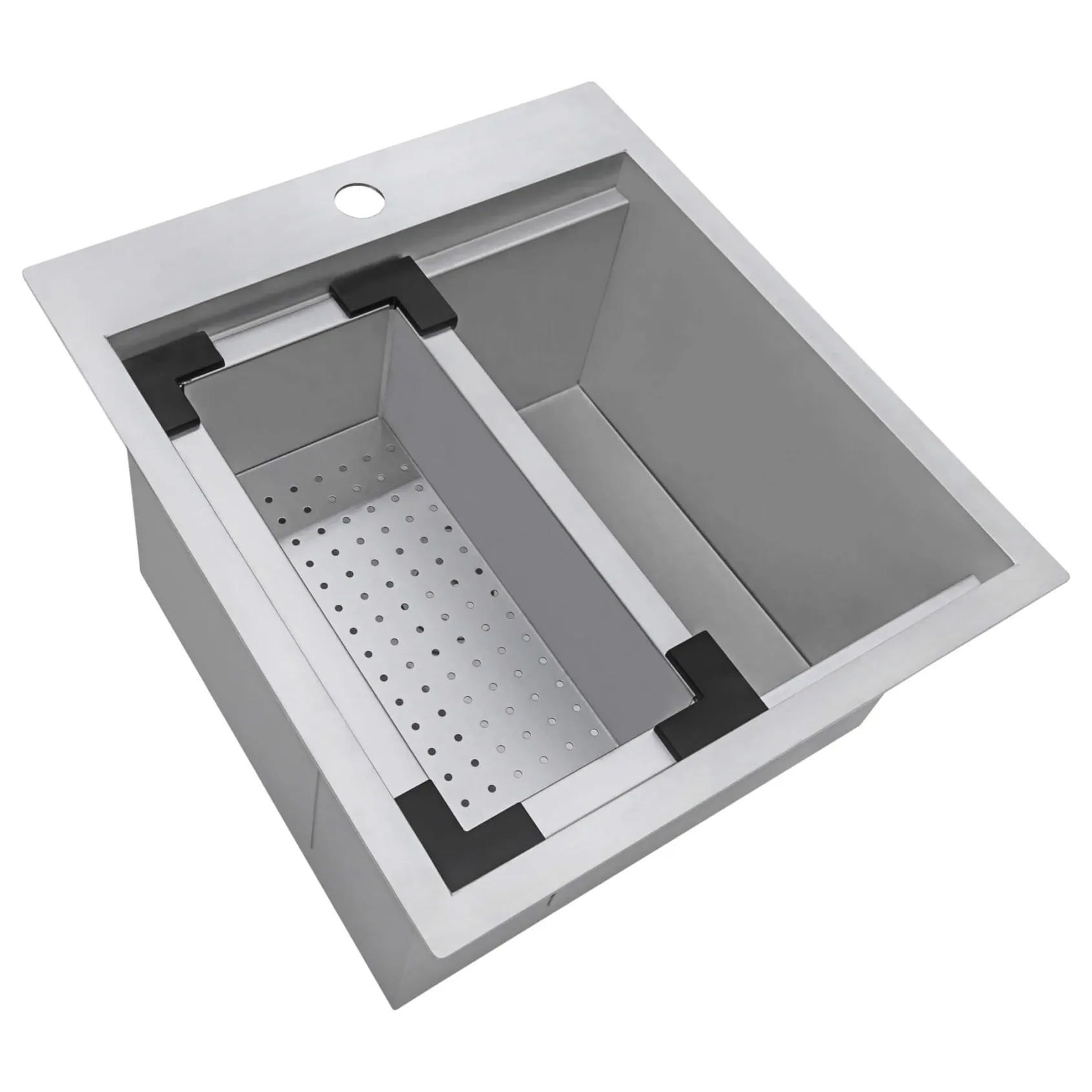 Ruvati 18 x 20 inch RV Camper Van Workstation Drop-in Topmount Bar Prep Tiny Home Sink Stainless Steel, RVH8218