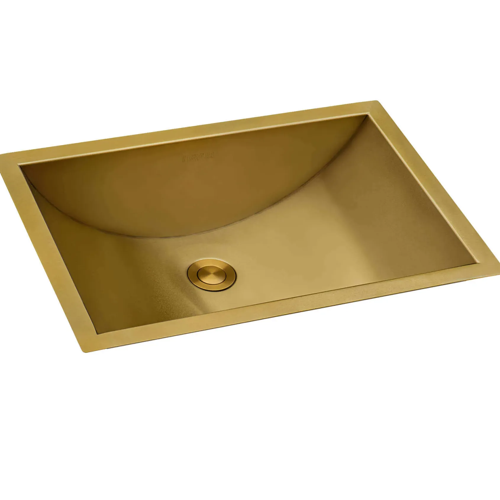 Ruvati Ariaso 16 x 13 inch Brushed Gold Polished Brass Rectangular Bathroom Sink Undermount, Stainless Steel, 16, RVH6106GG