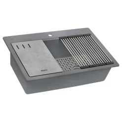 Ruvati epiStage 33" Drop-in Topmount Granite Composite Workstation Kitchen Sink, Urban Gray, RVG1302UG