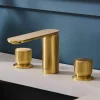 Ruvati Fabio Widespread Bathroom Faucet, Brushed Gold, Knob, RVF5235SG