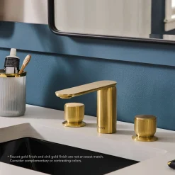 Ruvati Fabio Widespread Bathroom Faucet, Brushed Gold, Knob, RVF5235SG