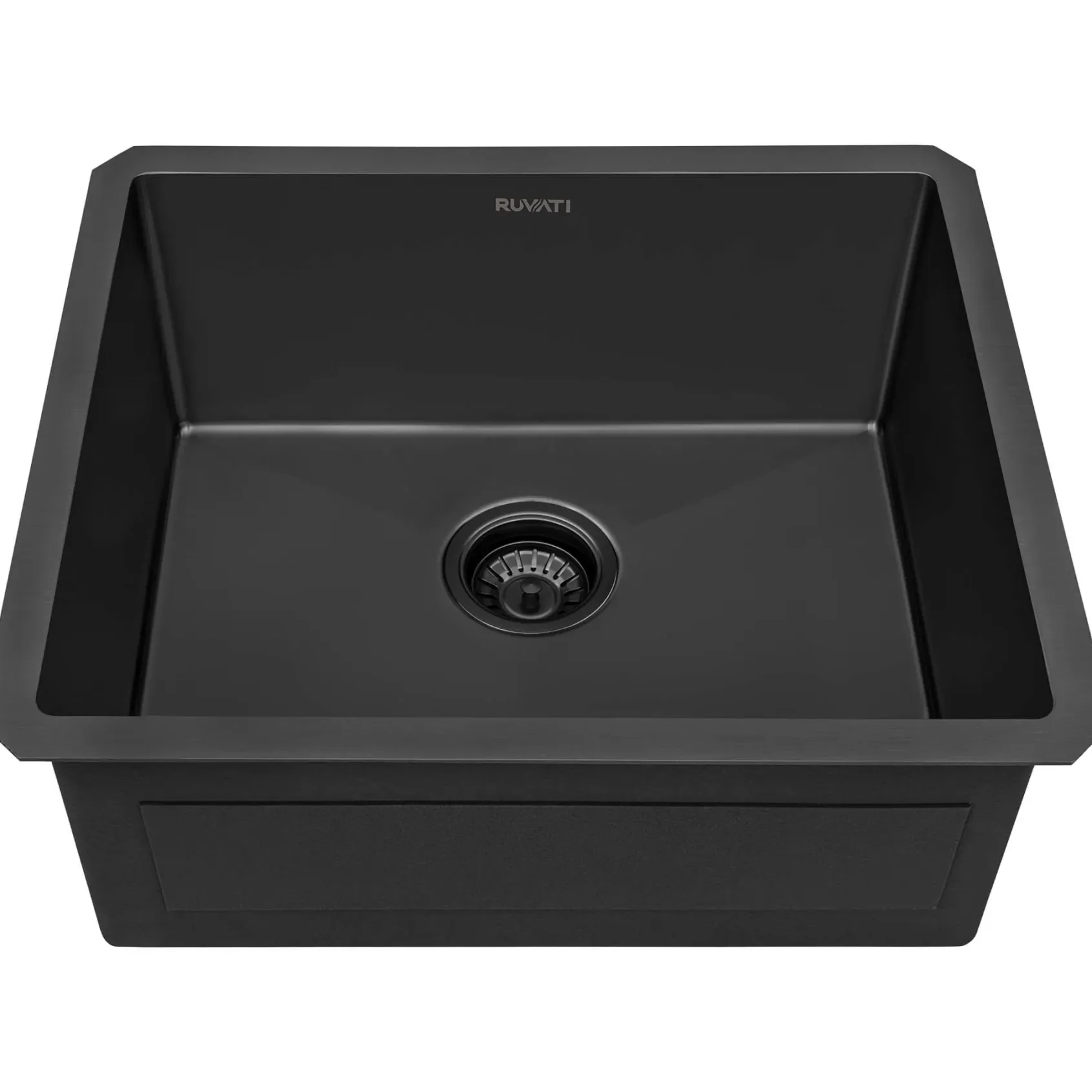 Ruvati Terraza 21-inch Gunmetal Black Stainless Steel Undermount Bar Prep Kitchen Sink, 16, RVH7121BL