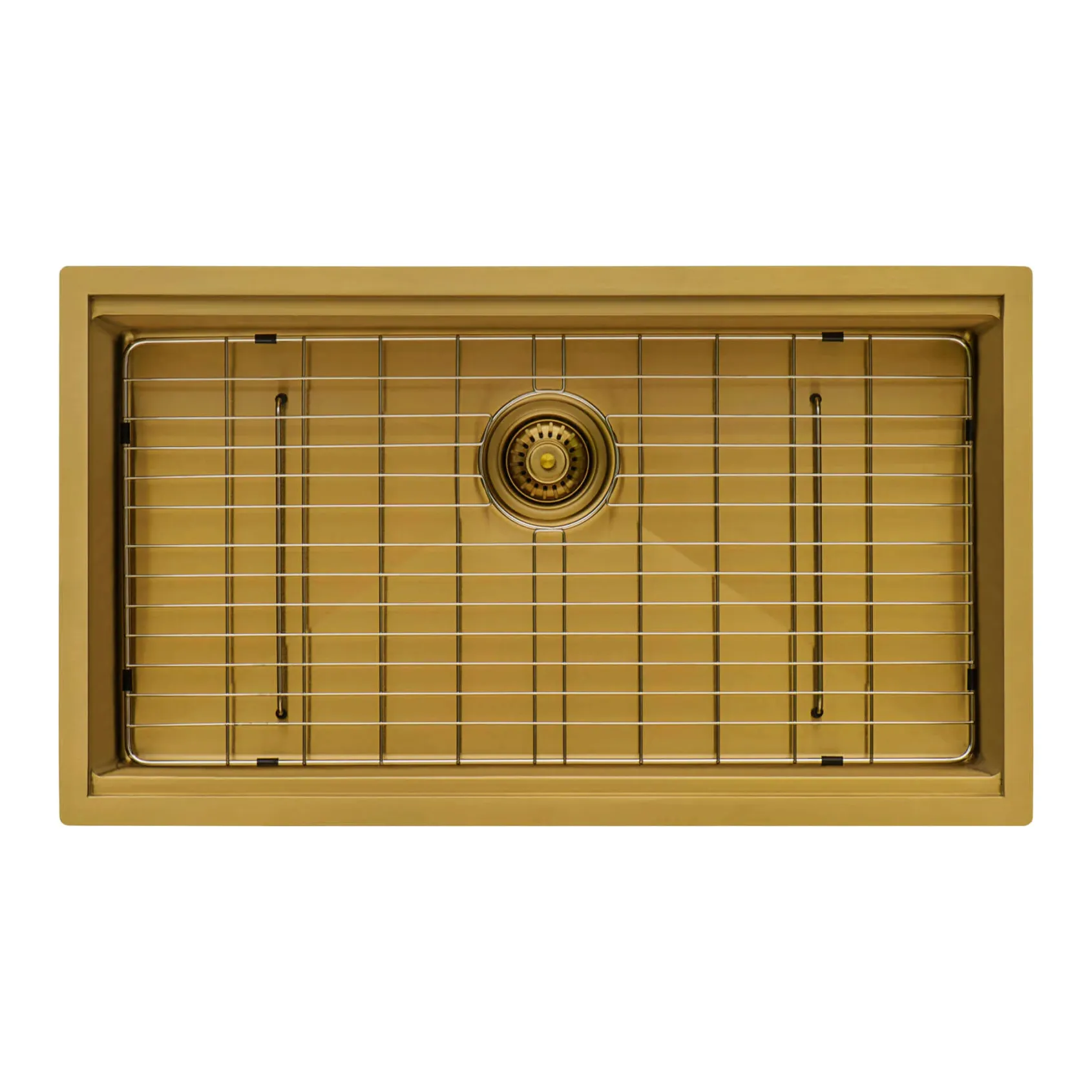 Ruvati Giana 33" Undermount Stainless Steel Workstation Kitchen Sink, Matte Gold Brass Tone, 16 Gauge, RVH6533GG