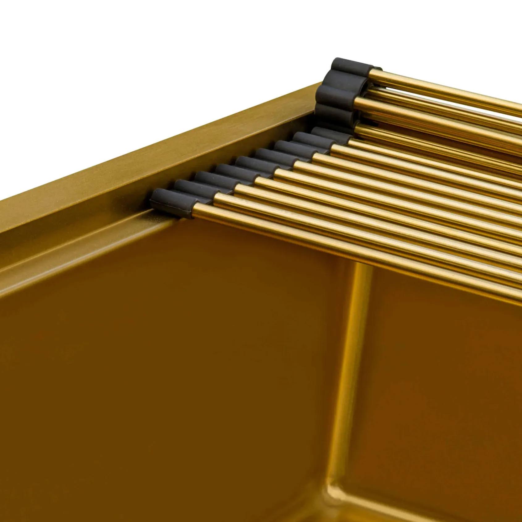 Ruvati Giana 33" Undermount Stainless Steel Workstation Kitchen Sink, Matte Gold Brass Tone, 16 Gauge, RVH6533GG