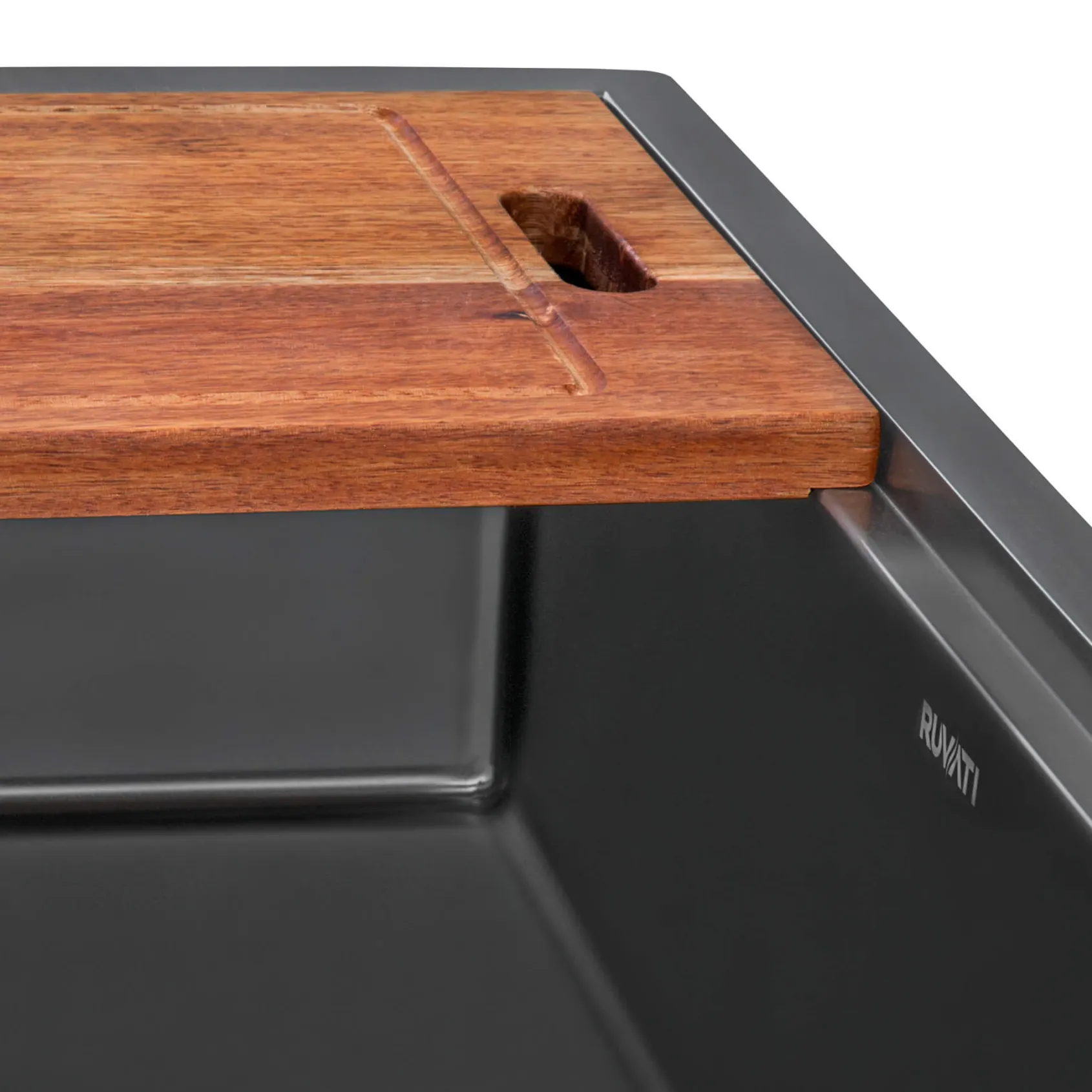 Ruvati Giana 27" Undermount Stainless Steel Workstation Kitchen Sink, Gunmetal Matte Black, 16 Gauge, RVH6527BL