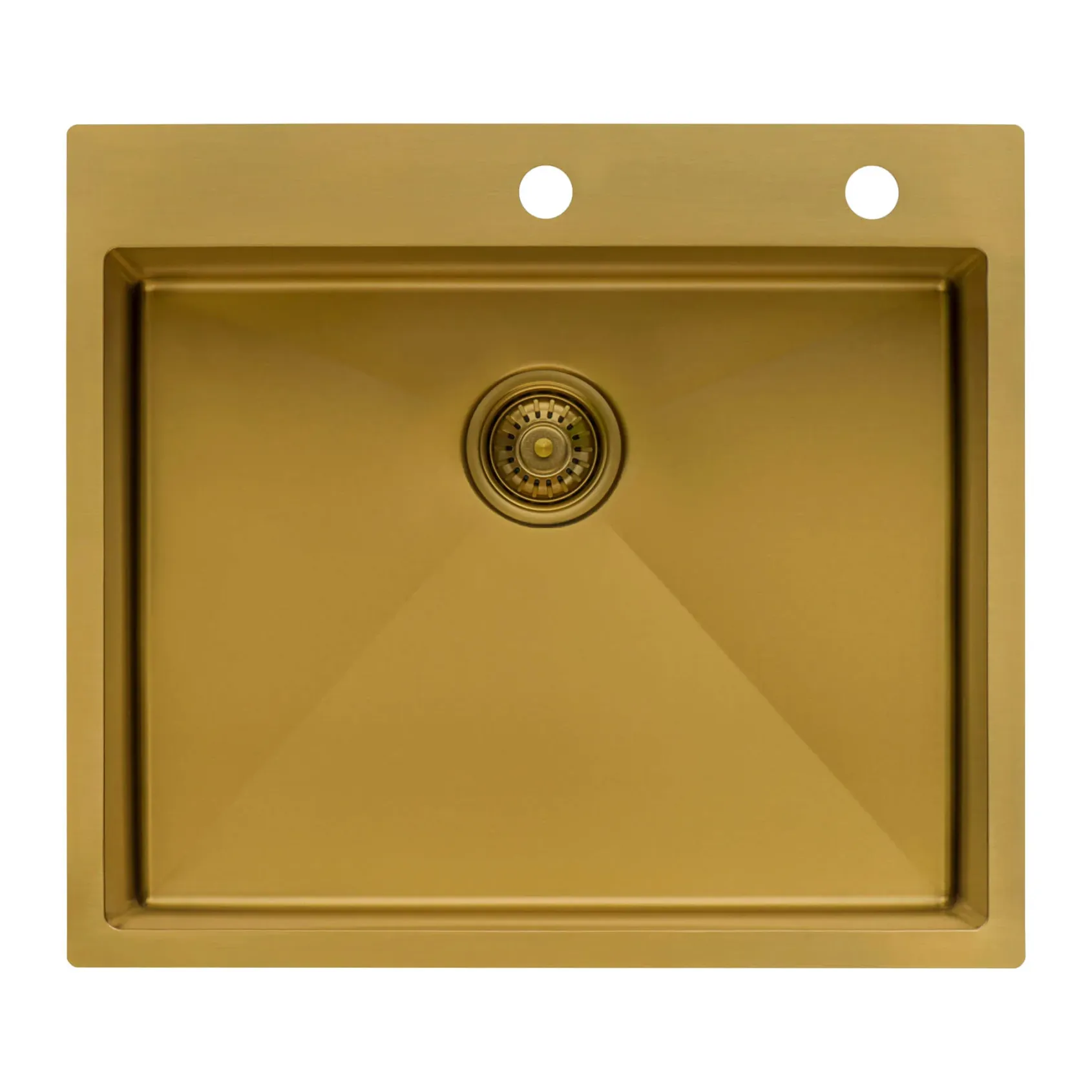 Ruvati Terraza 25" Drop-in Topmount Stainless Steel Kitchen Sink, Matte Gold Brass Tone, 16 Gauge, RVH5007GG