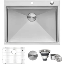 Ruvati Tirana Pro 28" Stainless Steel Kitchen Sink, 16 Gauge, Rounded Corners, RVH8008
