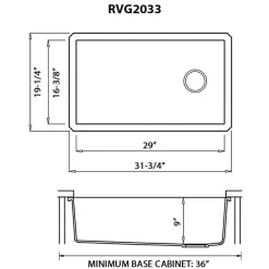 Ruvati 32 x 19 inch epiGranite Undermount Granite Composite Single Bowl Kitchen Sink, Catalina Blue , RVG2033LU