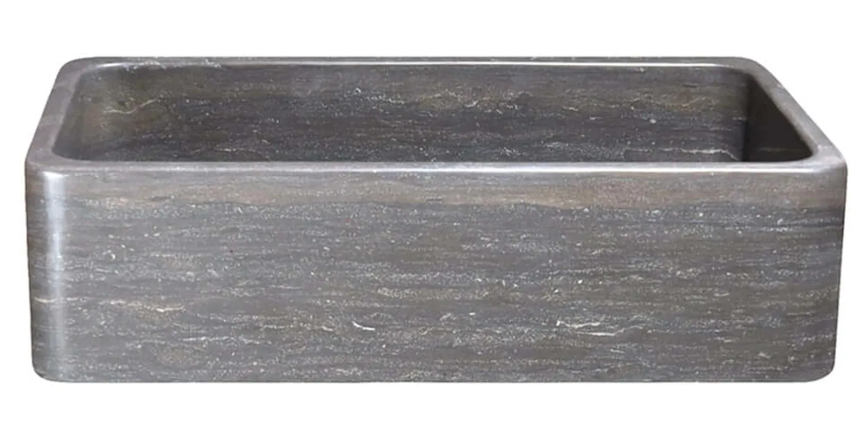 36" Smoke Brown Limestone Farmhouse Kitchen Sink, Single Bowl, Reversible, KF362010SB-NLP-BLN