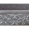36" Smoke Brown Limestone Farmhouse Kitchen Sink, Floral Carving Front, Single Bowl, KF362010SB-F2-BLN