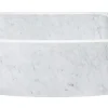 24" Stone Farmhouse Kitchen Sink, Curved Reversible Apron Front, Carrara Marble, White, KFCF242110-CW