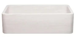 36" Stone Farmhouse Kitchen Sink, Smooth Reversible Apron Front, Crema Lyon Limestone, Beige, KF362010SB-NLP-CL