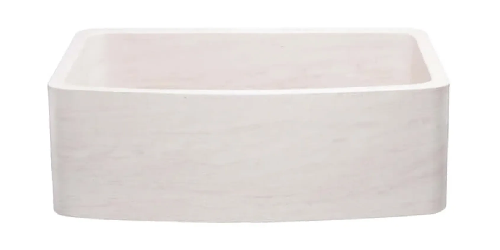 30" Stone Farmhouse Kitchen Sink, Smooth Reversible Curved Apron Front, Crema Lyon Limestone, Beige, KFCF302210SB-NLP-CL