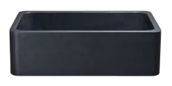 33" Stone Farmhouse Kitchen Sink, Smooth Reversible Apron Front, Black Lava, Black, KF332010SB-NLP-BL