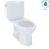 TOTO Drake II Two-Piece Elongated 1.28 GPF Universal Height Toilet with CEFIONTECT, Cotton White, Vitreous China, CST454CEFG#01