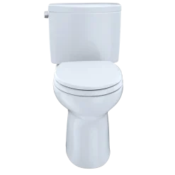 TOTO Drake II Two-Piece Elongated 1.28 GPF Universal Height Toilet with CEFIONTECT, Cotton White, Vitreous China, CST454CEFG#01