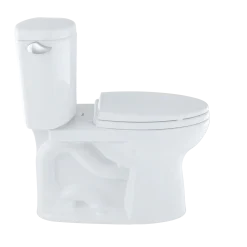 TOTO Drake II Two-Piece Elongated 1.28 GPF Universal Height Toilet with CEFIONTECT, Cotton White, Vitreous China, CST454CEFG#01