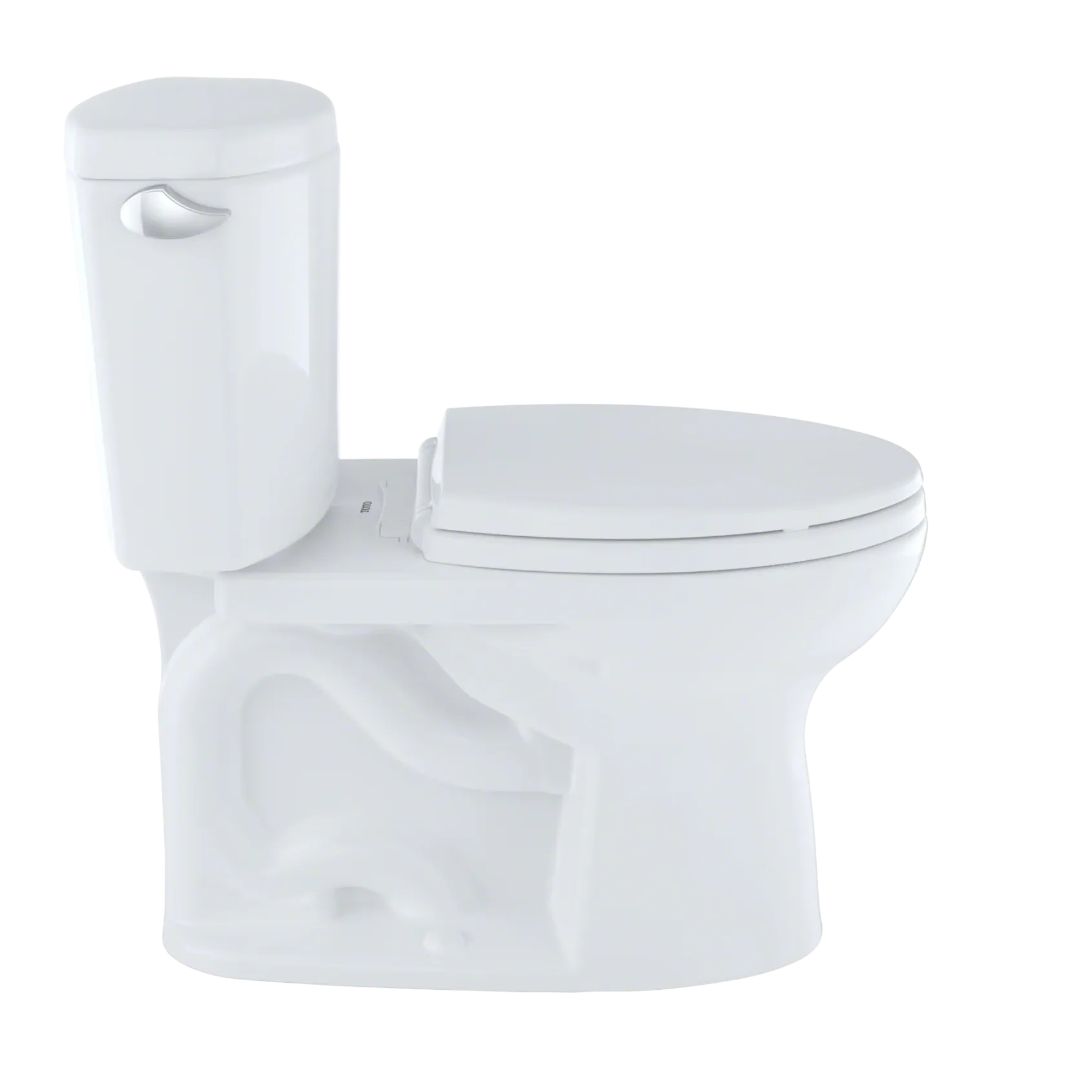 TOTO Drake II Two-Piece Elongated 1.28 GPF Universal Height Toilet with CEFIONTECT, Cotton White, Vitreous China, CST454CEFG#01