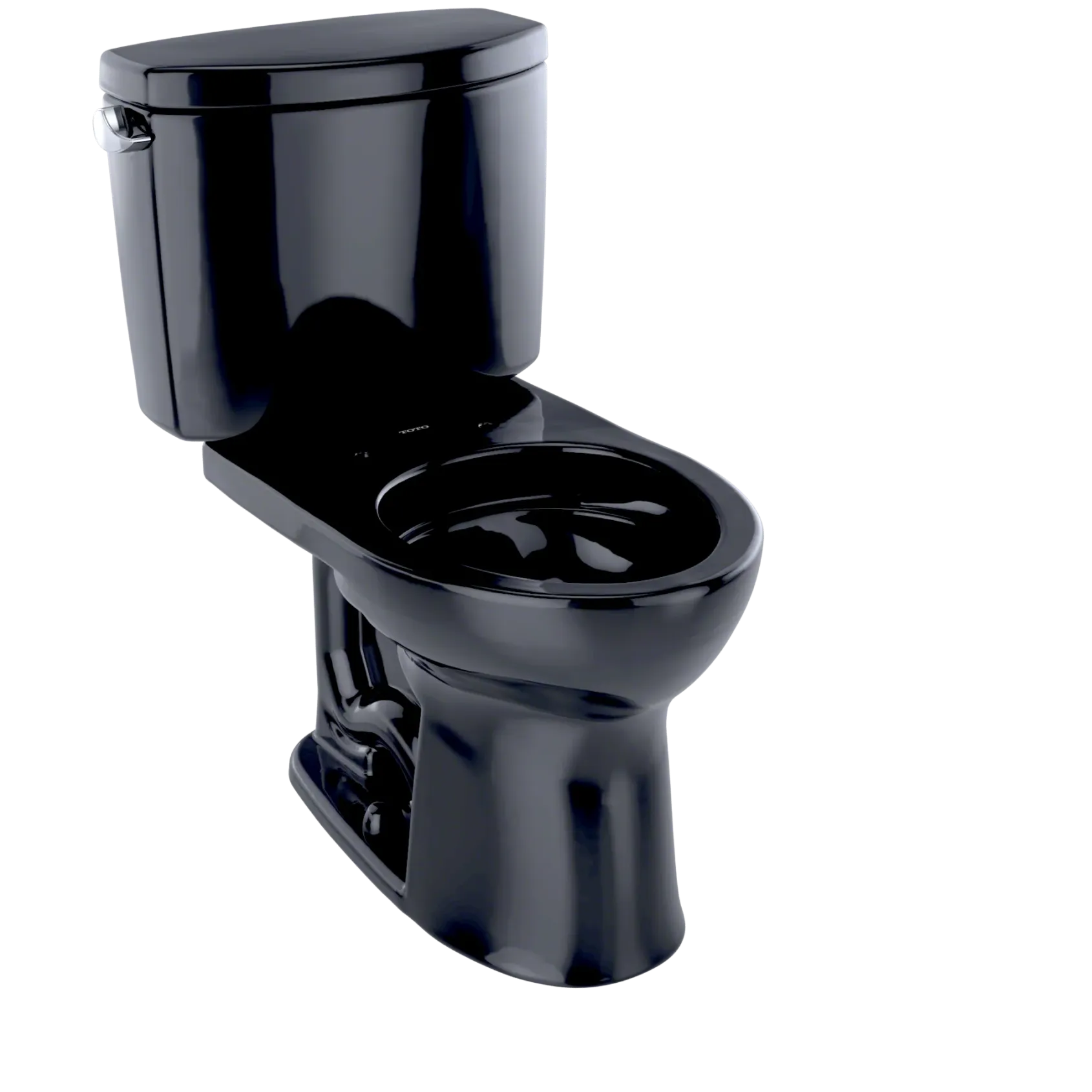 TOTO Drake II Two-Piece Round 1.28 GPF Universal Height Toilet, Ebony, Vitreous China, CST453CEF#51