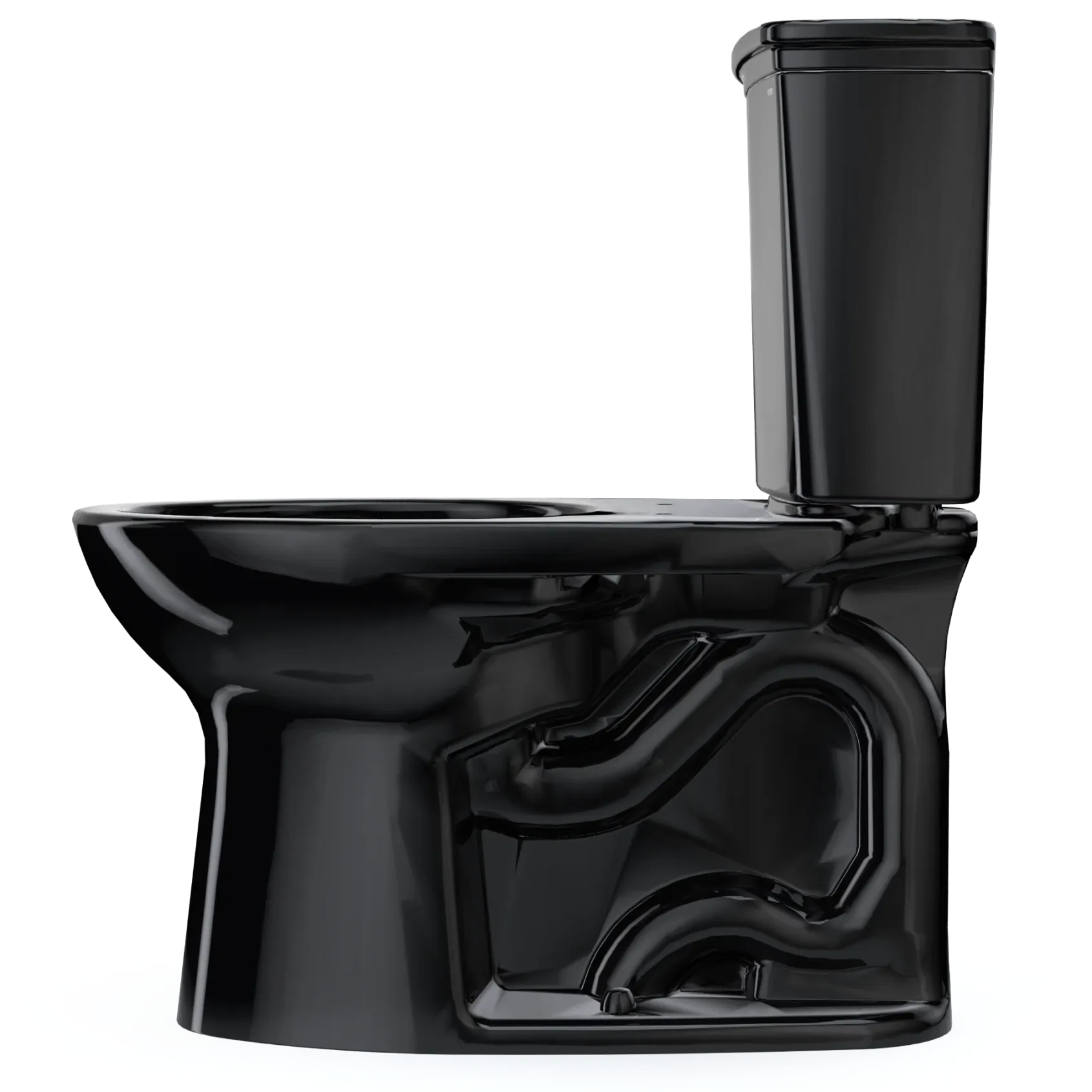 TOTO Drake Transitional Two-Piece Elongated 1.28 GPF Universal Height TORNADO FLUSH Toilet, Ebony, Vitreous China, CST786CEF#51