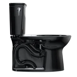 TOTO Drake Transitional Two-Piece Elongated 1.28 GPF Universal Height TORNADO FLUSH Toilet, Ebony, Vitreous China, CST786CEF#51