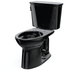 TOTO Drake Transitional Two-Piece Elongated 1.28 GPF Universal Height TORNADO FLUSH Toilet, Ebony, Vitreous China, CST786CEF#51