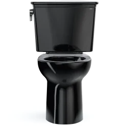 TOTO Drake Transitional Two-Piece Elongated 1.28 GPF Universal Height TORNADO FLUSH Toilet, Ebony, Vitreous China, CST786CEF#51