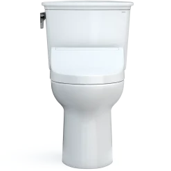 TOTO Drake Transitional WASHLET+ Two-Piece Elongated 1.28 GPF Universal Height TORNADO FLUSH Toilet with C5 Bidet Seat, Cotton White, Vitreous China, MW7863084CEFG.10#01