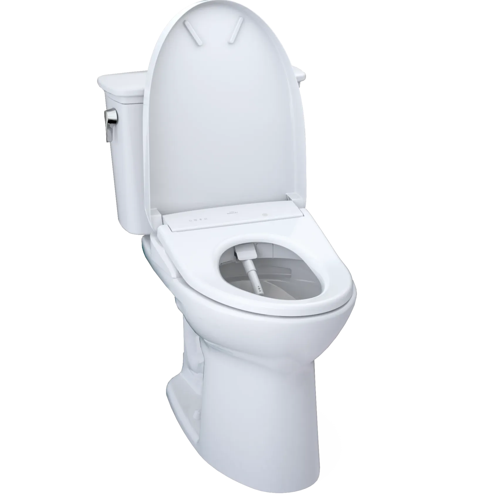TOTO Drake Transitional WASHLET+ Two-Piece Elongated 1.28 GPF Universal Height TORNADO FLUSH Toilet with S7A Contemporary Bidet Seat, Cotton White, Vitreous China|Plastic, MW7864736CEFG.10#01